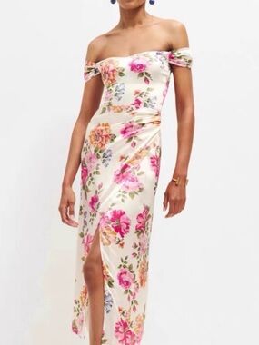 NWOT Reformation Genesis Giverny Floral Silk Size 8 Midi Dress.